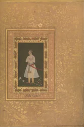 Jahangir Beg の肖像、Jansipar Khan、シャー ジャハーン アルバムのフォリオ 1627年
