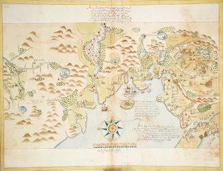 ドネゴールとスライゴ湾、アイルランド、1600年頃（リネン、紙）