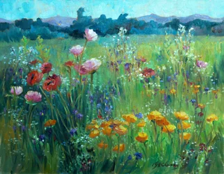 Field of Poppies, c.1980-95 （キャンバスに油彩）