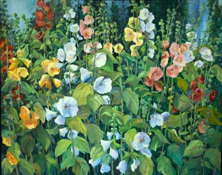 ホリホック, c.1990-2005 (キャンバスに油彩)