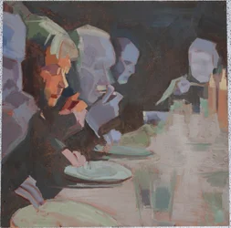 dinner 3, 2009, アルミニウムに油彩