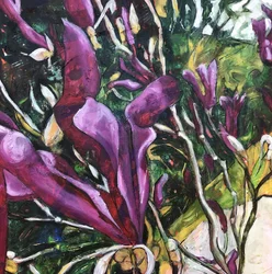 鮮やかな花の抽象画