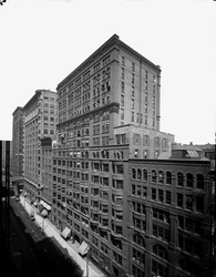 米国イリノイ州シカゴ、コングレスからディアボーン・ストリート北側、1905年頃（モノクロ写真