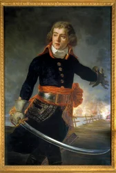 イタリアのキャンペーン（1796年〜1797年）。"フランスのマレシャルであるヌーシャテル公爵ルイ・アレクサンドル（Louis-Alexandre）・ベルティエ（1753-1815）の肖像（1796年10月05日にポン・ド・ロディで表現）" 絵画：アントワーヌ・ジャン・グロ（1771-1835） 1796年 ボワシー・サン・レジェー