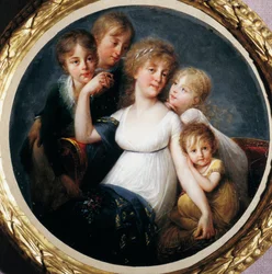 Anna Pieri Brignole-Sale (Brignole Sale) (1765-1815)の肖像、ジェノワーズの貴族とその子供たち Antoine Jean Gros (1771-1835)の絵画 Genes, musei di strada nuova