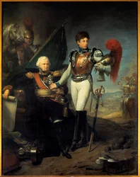 モスコバの戦いでのジャン・ラリボワジエール（1759-1812）とその息子オノレの肖像