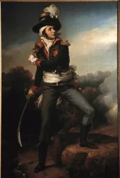 Portrait en pied de Francois Athanase (Francois-Athanase) Charette de la Contrie (1763-1796) general en chief des armys vendeennes 彼は、コンヴェンションと共和国軍によって弾圧された反革命運動の指導者の一人である。