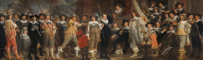 Roelof Bicker船長とJan Michielsz Blaeuw中尉が率いる役員やその他の射手。 1640〜43年頃