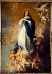 イマキュレーのデザイン。バルトロメ・ムリーリョ（1618-1682）の絵画 Ec.Esp