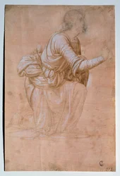 ヴォルテラの受胎告知の天使」 フラ・バルトロメオ（Bartolomeo della Porta detto）（1472-1517）のデッサン Uffizi（オフィス） Gabinetto Disegni e Stampe Italy