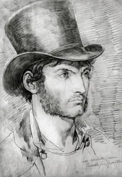 男性の肖像（真のローマ人）、バルトロメオ・ピネッリ（1781-1835）の絵