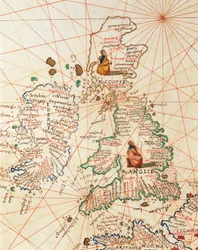 ヨーロッパ。グレートブリテンとアイルランド（Battista Agnese著「33枚の地図で見る世界の地図」より