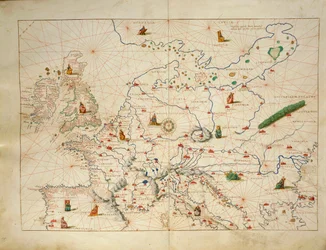 ヨーロッパ（Battista Agnese著『Atlas of World in thirty-three Maps』より