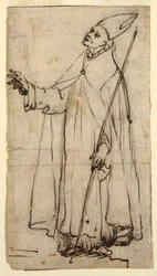 ドローイング、スタンディング・ビショップ、1620年頃