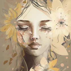 幻想的な花の肖像画