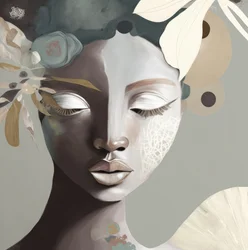 幻想的な花の肖像画