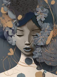 穏やかな花の女性