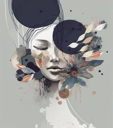 穏やかな花の女性