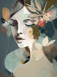穏やかな花の女性