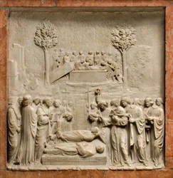 クリプト、聖マルチェリヌスとペテロの箱舟 エクソシスト、ベネディクト・ブリオスコ 1506-08年、聖マルチェリヌスとペテロの埋葬