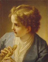 フルートを持つ少年、1720年頃。