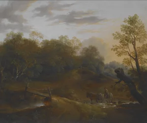 Pony Cart Crossing a Woodland Brook, c.1815 (oil on canvas)   1454708   ja       japanese Successfully Translated  Original: Street Scene Translat: Street Scene 1445882 ja japanese Successfully Translated Original: Marshy Landscape (etching and monoprint) 