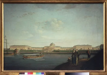 ネヴァ (サンクトペテルブルク) から見たタウリデ宮殿。 ベンジャミン パテルセン (1748-1815) の絵画、キャンバスに油彩