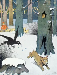 「Le Roman de Renard」のイラスト、1900年頃（カラーリソ）