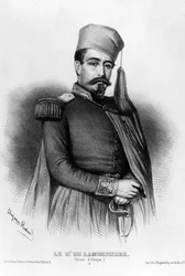 フランス軍総司令官ルイ・ジュコー・ド・ラモリシエール（1806-1865）の肖像（デッサン