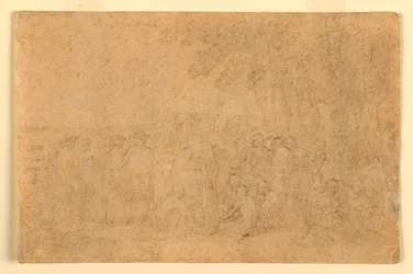 素描、「ペンの条約」のスケッチ、1772年