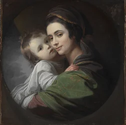 エリザベス・シェウェル・ウェストと彼女の息子、ラファエル、1770年頃（キャンバスに油彩）