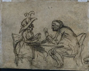 女と男のトランプ、1792年。