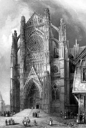1836年、フランスのボーヴェ大聖堂の南側の翼廊。