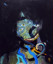 50 Major Writers In History : Annie Ernaux, 2015 (キャンバスに油彩、アクリル)
