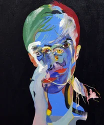 50 Major Writers In History : Christine Angot, 2015 (キャンバスに油彩、アクリル)