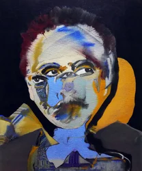 50 Major Writers In History : Tennessee Williams, 2015（キャンバスに油彩、アクリル画）