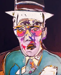 50 Major Writers In History : ウィリアム・S・バロウズ 2015年（キャンバスに油彩、アクリル画）
