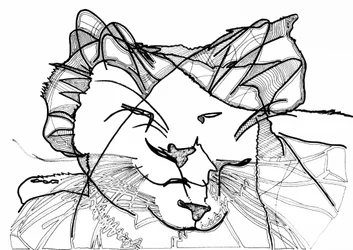ダブルキャット、2019年（紙にインク）