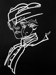 肖像画：コレット、2019年（アクリル、紙）