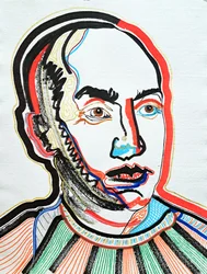Surportrait : Isamu Noguchi 1, 2022（アクリル、紙）