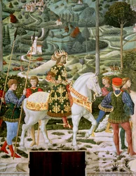 ジョン7世古代（1391-1448）、東ローマ皇帝、3人の王の1人、礼拝堂のマギサイクルの旅の詳細、1460年頃