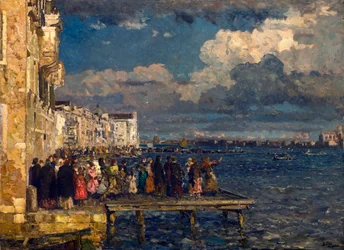 ヴェネツィア・レデントーレ祭の準備 ベッペ・チャルディ（1875-1932）作 1910-1915 個人蔵