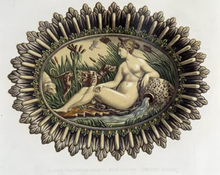 La nymph de Fontainebleau - Plat céramique（ベルナール・パリッシーの作品）」C.DelangeとC.Borneman著、パリ
