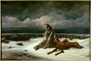 ロシアの退却（1812年）。ベルナール・エドゥアール・スウェバック（1800-1870）の絵画