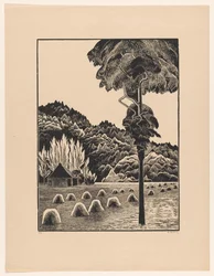 干し草の山と砂丘の風景