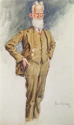ジョージ・バーナード・ショーの肖像、1925年頃（紙に水彩）