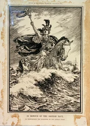 英国海軍に敬意を表して。ドイツ艦隊の降伏を記念して。1918年11月27日付『パンチ』表紙