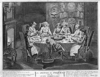 ユダヤ教ベルナール・ピカール（1723-1743）の「世界の諸民族の宗教的儀式と習慣の図解」からのエングレーヴィング 1819年 個人蔵