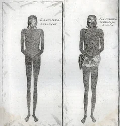 ブザンソンのシュラウドとトリノのシュラウドの表現 ベルナール・ピカール（1723-1743）の「世界の諸民族の宗教的儀式と風習の図解」からのエングレーヴィング 1819年 個人蔵