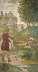ケファロスとニンフたち》1520-1522年頃（フレスコ画）